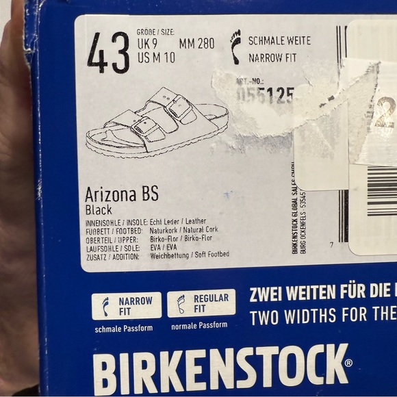 Birkenstock Arizona Soft Footbed Black Birko-Flor  Sandals NEW Sz 10M EU 43 N - Picture 6 of 6